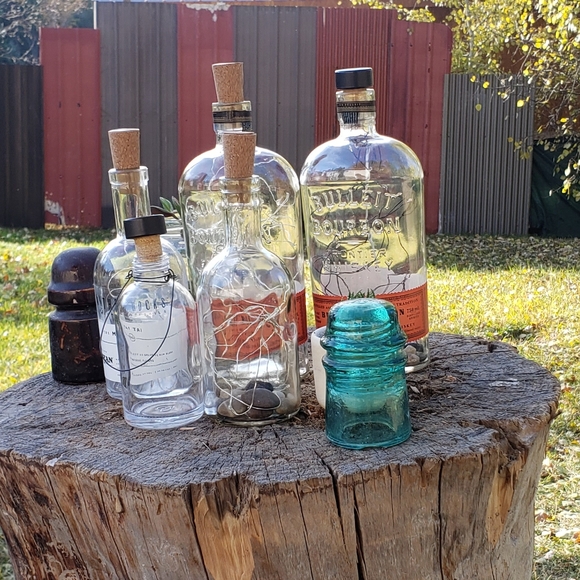 Orange String Light Bullet Burbon Bottle Luminaire - Picture 5 of 6